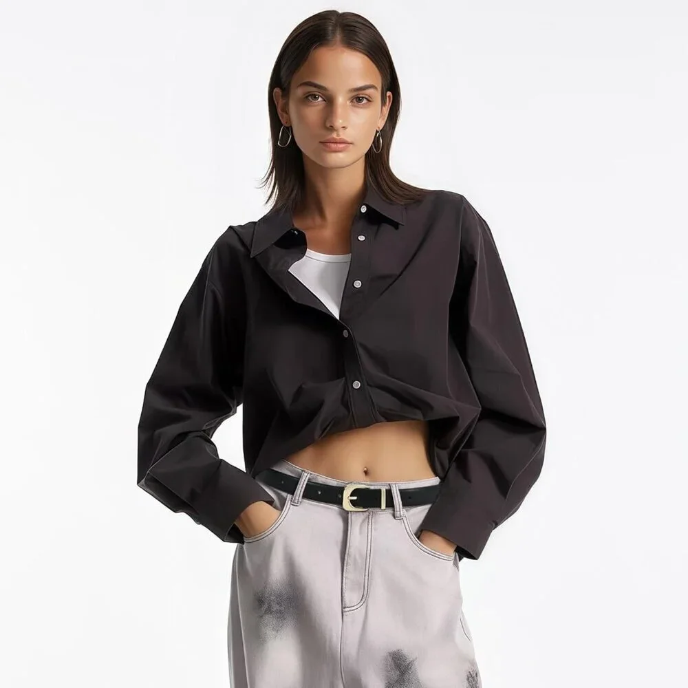 Women's Black Faux Leather Waist Belt With Gold Silver Buckle Casual Jeans Pants